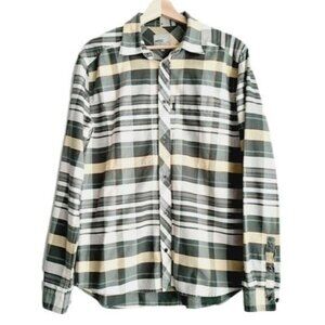 WESC Button Down Plaid Cotton Shirt Men's Sz L